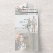 写真モダン結婚の オールインワン招待状 (内側)