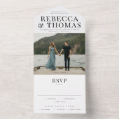 写真モダン結婚の オールインワン招待状 (内側)