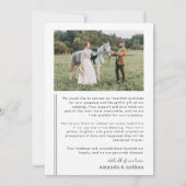 写真モダン結婚の サンキューカード (裏面)