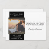 写真モダン結婚の サンキューカード (正面/裏面)