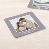 写真モダン結婚の スクエアペーパーコースター (アングル)