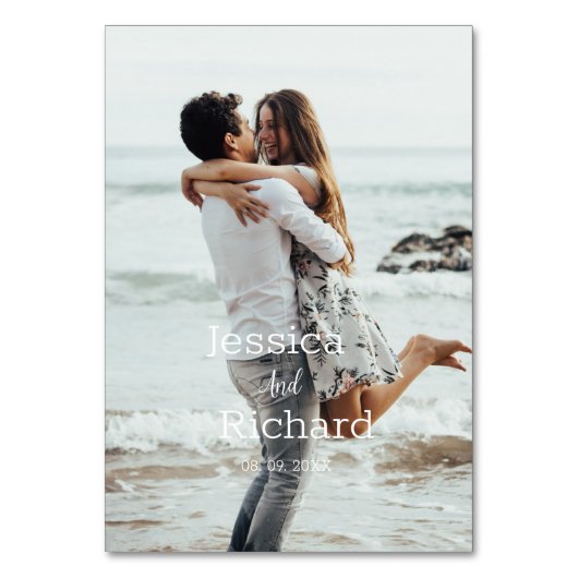 写真モダン結婚ミニマル表番号 テーブルナンバー (裏面)