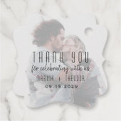 写真モダン結婚式の引き出物サンキューラベル フェイバータグ (裏面)