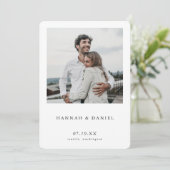 写真モダン結婚式の招待テンプレートを保存 セーブザデート (スタンド正面)