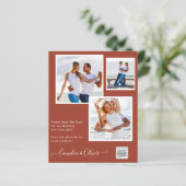 写真モダン結婚式の招待QRコードRSVPシナモン (スタンド正面)