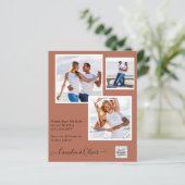 写真モダン結婚式の招待QRコードRSVPシナモン (スタンド正面)