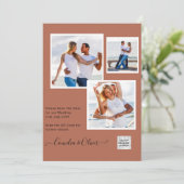 写真モダン結婚式の招待QRコードRSVPシナモン 招待状 (スタンド正面)