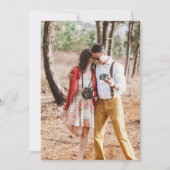 写真モダン結婚式の招待QRコードRSVPティール(緑がかった色) 招待状 (裏面)