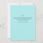 写真モダン結婚式の招待QRコードRSVPティール（緑がかった色） 招待状 (裏面)