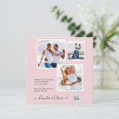 写真モダン結婚式の招待QRコードRSVP BlushPINK (スタンド正面)