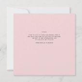 写真モダン結婚式の招待QRコードRSVP BlushPINK (裏面)