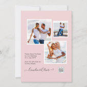 写真モダン結婚式の招待QRコードRSVP BlushPINK 招待状 (正面)
