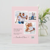 写真モダン結婚式の招待QRコードRSVP BlushPINK 招待状 (スタンド正面)