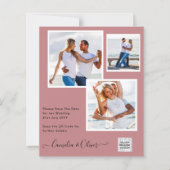 写真モダン結婚式の招待QRコードRSVP DustyROSE (正面)