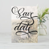 写真モダン結婚式の日付の保存招待状 招待状 (スタンド正面)