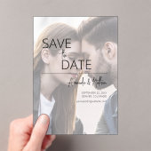 写真モダン結婚式の日付の保存 アクリル招待状 (インサイチュ (ポータブル))