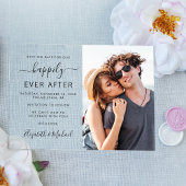 写真モダン結婚式の日付の保存 アクリル招待状