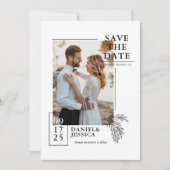 写真モダン結婚式の日付の保存 セーブザデート (正面)