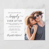 写真モダン結婚式の日付の保存 案内ポストカード (正面)