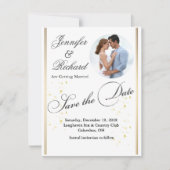 写真モダン結婚式の日付カードの保存 セーブザデート (正面)