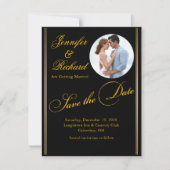 写真モダン結婚式の日付カードの保存 セーブザデート (正面)