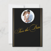 写真モダン結婚式の日付カードの保存 セーブザデート (裏面)