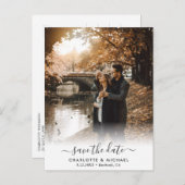 写真モダン結婚式はがきを保存 案内ポストカード (正面/裏面)