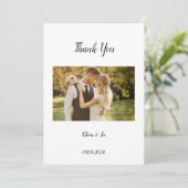 写真モダン結婚式は日付カードを保存 サンキューカード (スタンド正面)