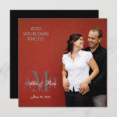 写真モダン結婚式招待状付きモノグラム 招待状 (正面/裏面)