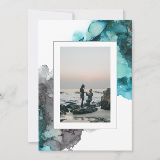 写真モダン結婚式招待状抽象芸術 招待状 (正面)