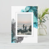 写真モダン結婚式招待状抽象芸術 招待状 (スタンド正面)