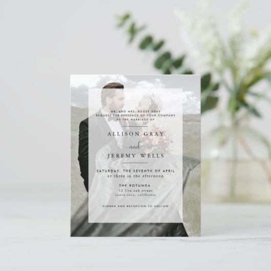 写真モダン結婚式招待状 (スタンド正面)