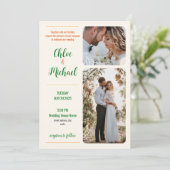 写真モダン結婚式招待状（QRコード付き） 招待状 (スタンド正面)