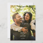 写真モダン結婚式日付の保存 セーブザデート (裏面)