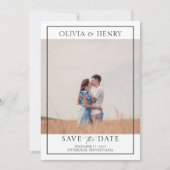 写真モダン結婚式日付の保存 招待状 (正面)