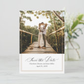 写真モダン結婚式日付の保存 招待状 (スタンド正面)