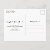 写真モダン結婚式日付の保存 案内ポストカード (裏面)