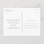 写真モダン結婚式日付の保存 案内ポストカード (裏面)