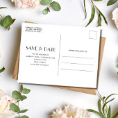 写真モダン結婚式日付の保存 案内ポストカード