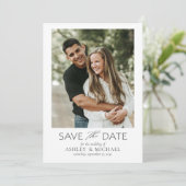 写真モダン結婚式日付テンプレートの保存 セーブザデート (スタンド正面)