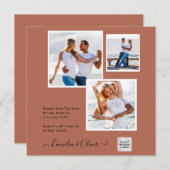 写真モダン結婚式QRコードRSVPシナモン (正面/裏面)