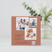 写真モダン結婚式QRコードRSVPシナモン (スタンド正面)