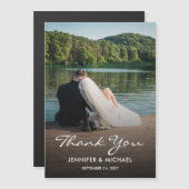 写真モダン結婚'S Thank you Magneticカード (正面/裏面)