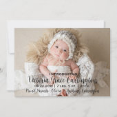 写真モダン統計の名前の誕生発表 案内状 (正面)