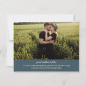 写真モダン縁どミニマルBlue日付を保存 (裏面)