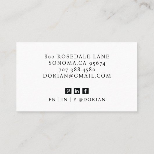 写真モダン美容師名刺 名刺 (裏面)