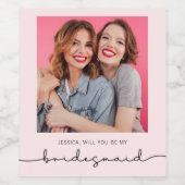 写真モダン花嫁付き添い提案書ワインラベル ワインラベル (シングルラベル)