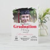 写真モダン芸術的ポートレート卒業会 招待状 (スタンド正面)