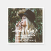 写真モダン葬お祝い生涯記念碑 スタンダードカクテルナプキン (正面)