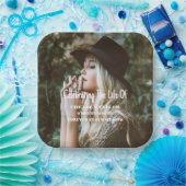 写真モダン葬お祝い生涯記念碑 ペーパープレート (パーティー)